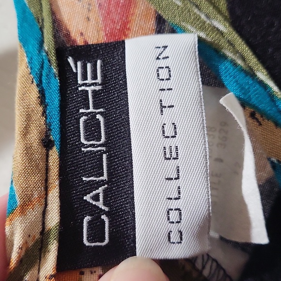 Sleeveless tropical print dress in size 12 from the Caliche Collection - Picture 3 of 12